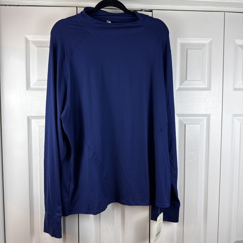 FABLETICS  PHOENIX  SIZE 4X / 54" BUST LONG SLEEVE PULLOVER  LAYER NAVY NWT